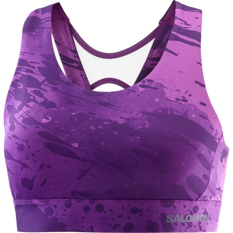 Salomon Cross Women's Run Bras Purple | 410-WPSDUV