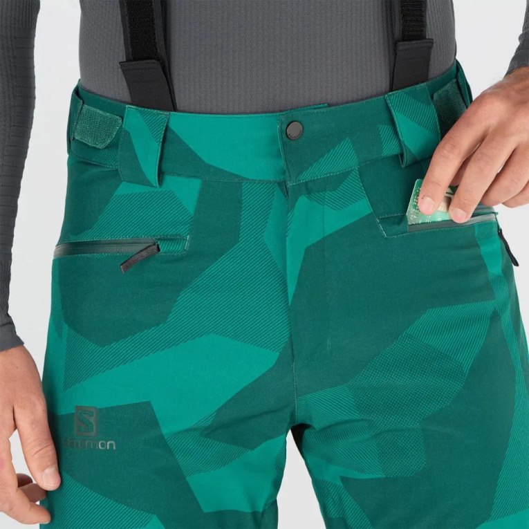 Salomon Edge Men's Ski Pants Green | 619-OGYCNM