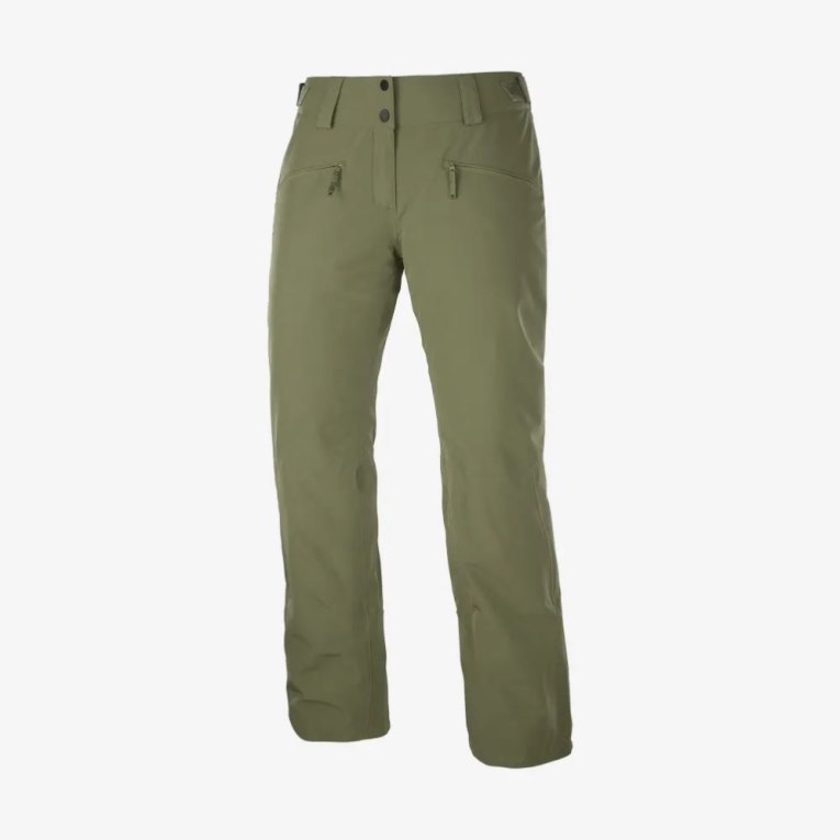 Salomon Edge Women's Ski Pants Olive | 742-IJQNWD