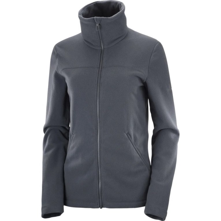 Salomon Essential Cosy Fleece Full Zip Women's Jackets Black | 186-OFAIEP