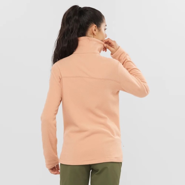 Salomon Essential Cosy Fleece Full Zip Women's Jackets Apricot | 364-LNPGDI