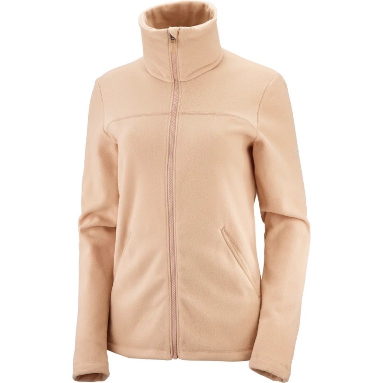 Salomon Essential Cosy Fleece Full Zip Women's Jackets Apricot | 364-LNPGDI