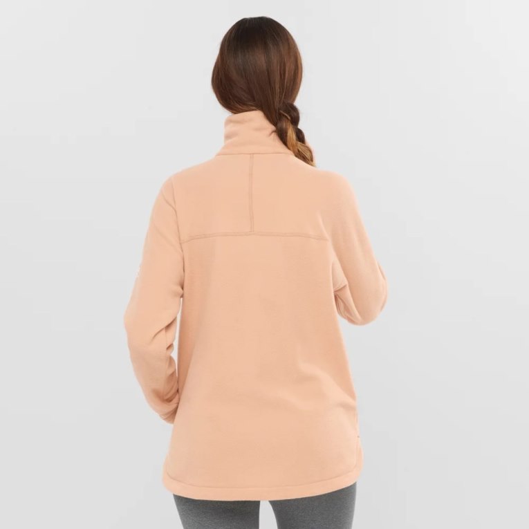 Salomon Essential Cosy Fleece Women's Sweatshirt Coral | 068-QMJRHC