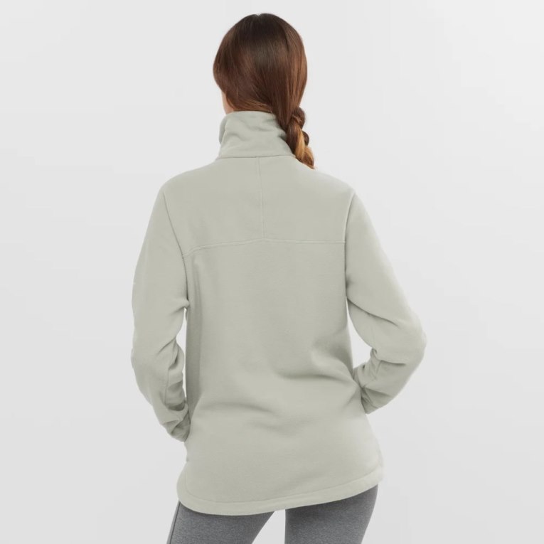 Salomon Essential Cosy Fleece Women's Sweatshirt Light Grey | 496-VXPORZ