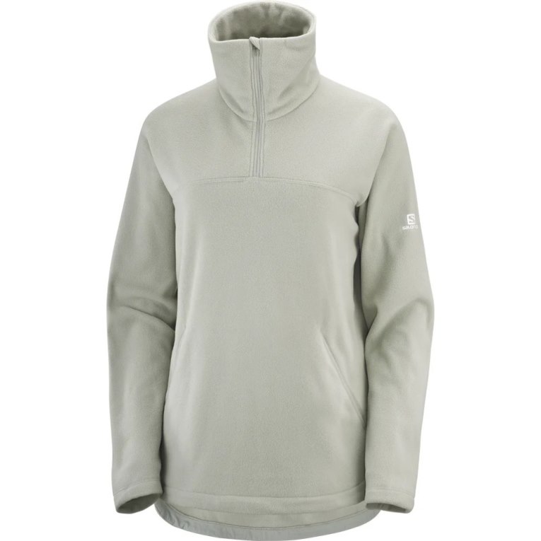 Salomon Essential Cosy Fleece Women's Sweatshirt Light Grey | 496-VXPORZ