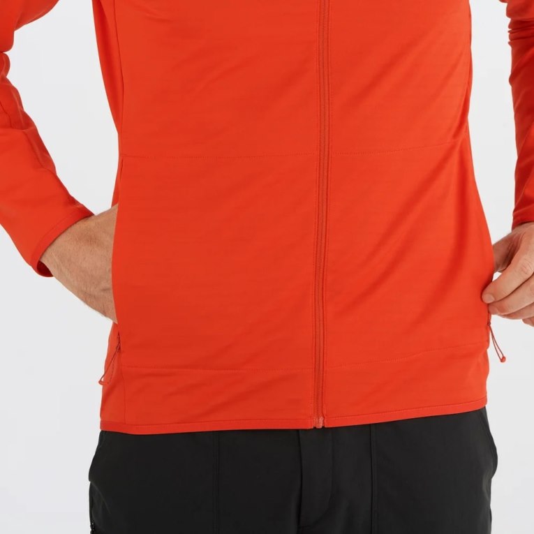 Salomon Essential Lightwarm Full Zip Men's Jackets Orange | 507-BQHUEC