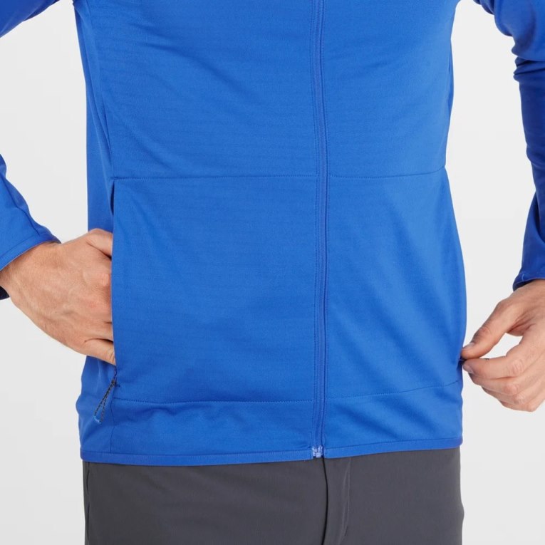 Salomon Essential Lightwarm Full Zip Men's Jackets Blue | 598-XALYJU