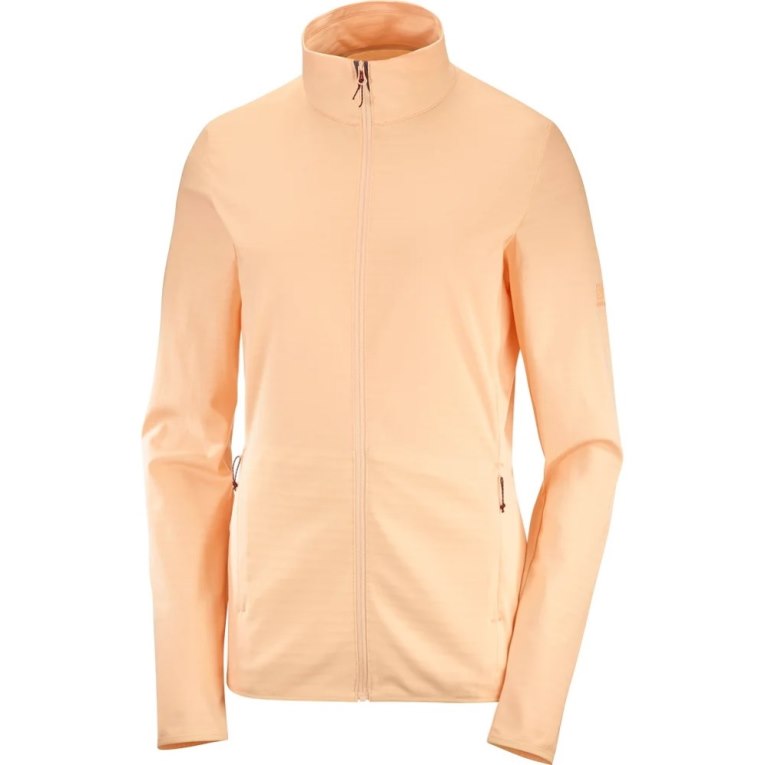 Salomon Essential Lightwarm Full Zip Women's Jackets Apricot | 463-ZTMLRI