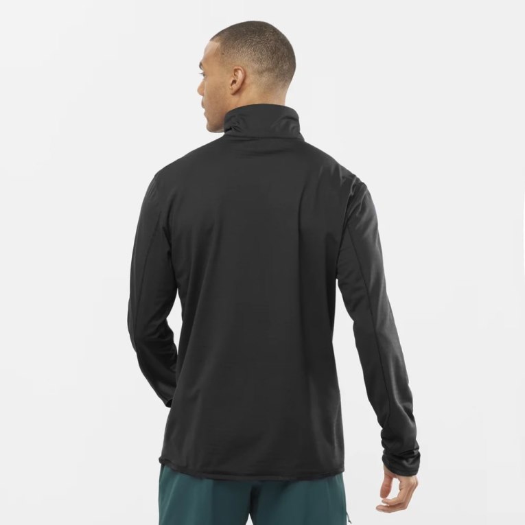 Salomon Essential Lightwarm Half Zip Men's Sweatshirt Black | 103-LZMSXA