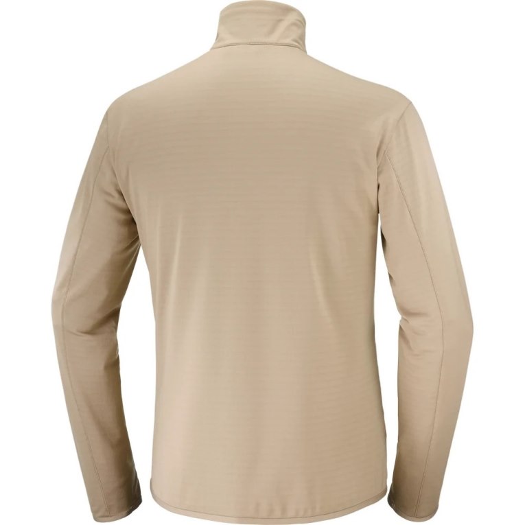 Salomon Essential Lightwarm Half Zip Men's Sweatshirt Beige | 287-WFQXSK