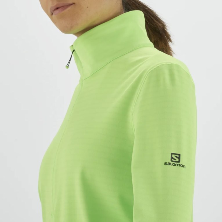 Salomon Essential Lightwarm Half Zip Women's Jackets Green | 406-IYXFVB