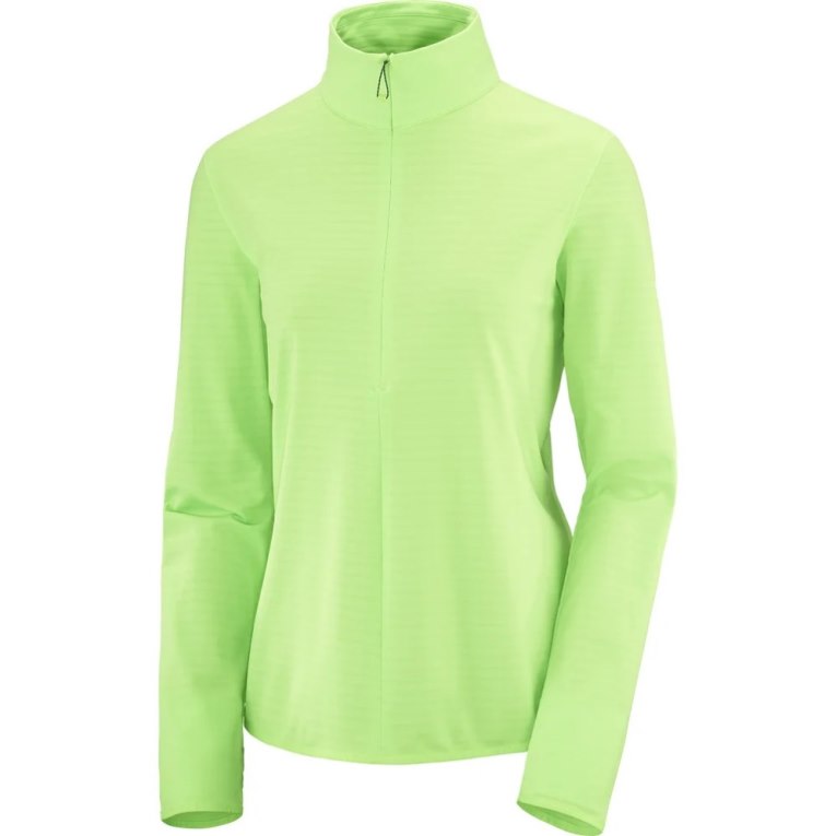 Salomon Essential Lightwarm Half Zip Women's Jackets Green | 406-IYXFVB