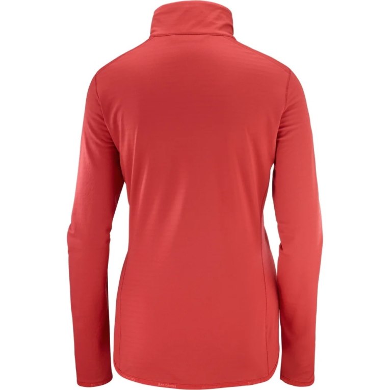 Salomon Essential Lightwarm Half Zip Women's Jackets Red | 513-SCQWTP