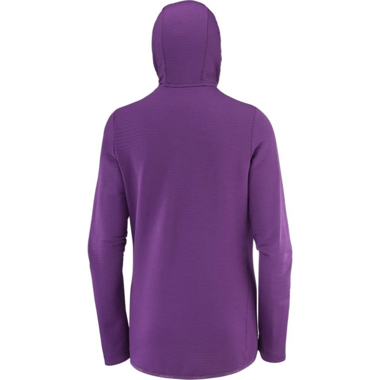 Salomon Essential Lightwarm Hooded Women's Jackets Purple | 039-HSRDAI