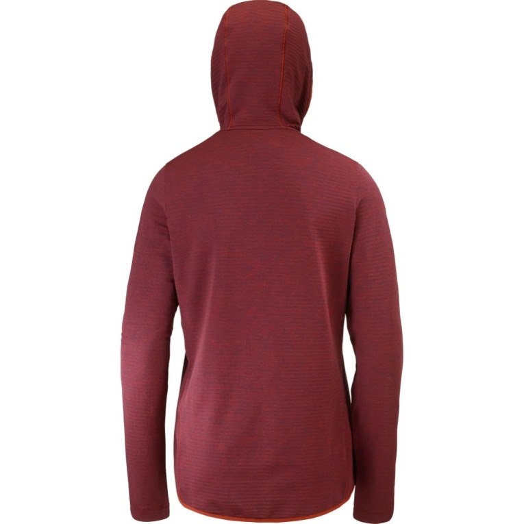 Salomon Essential Lightwarm Hooded Women's Jackets Burgundy | 149-NUTRGC