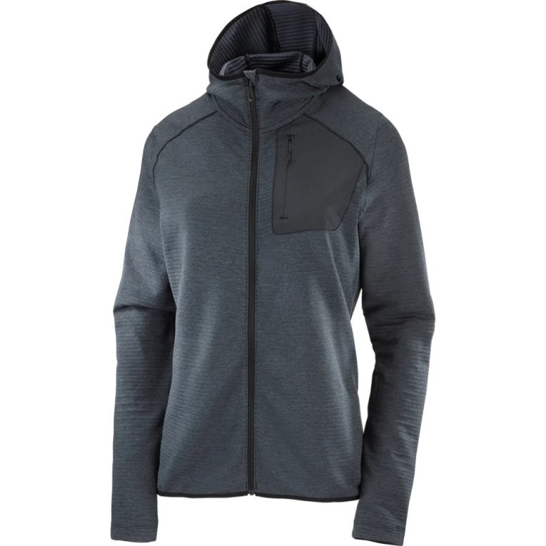 Salomon Essential Lightwarm Hooded Women's Jackets Black | 463-BUJWFV