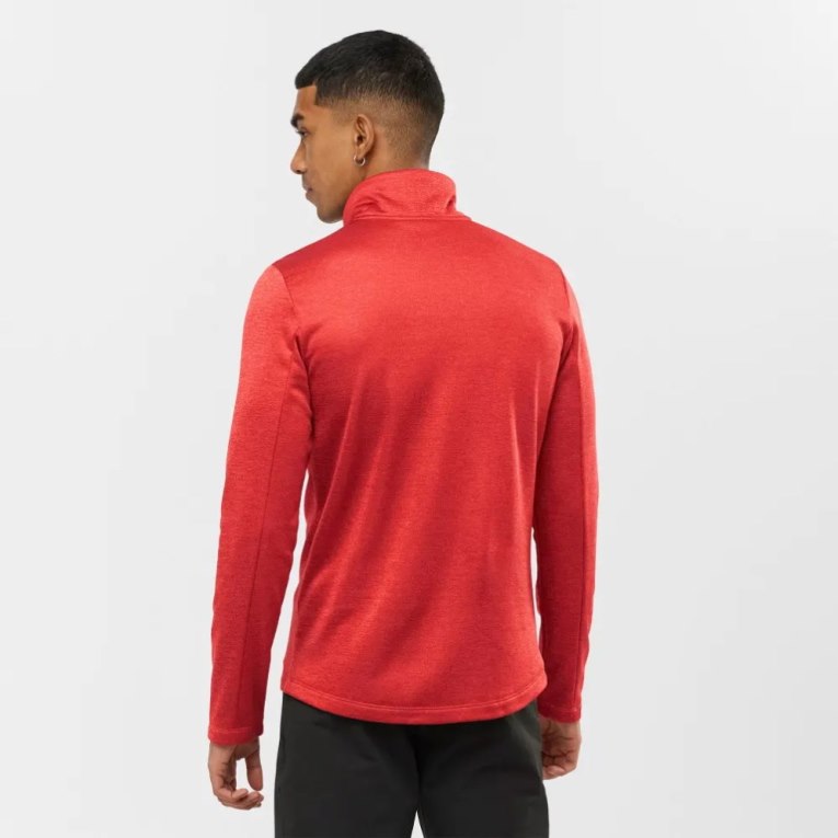 Salomon Essential Lightwarm Seamless Half Zip Men's Sweatshirt Red | 564-ONLQJC