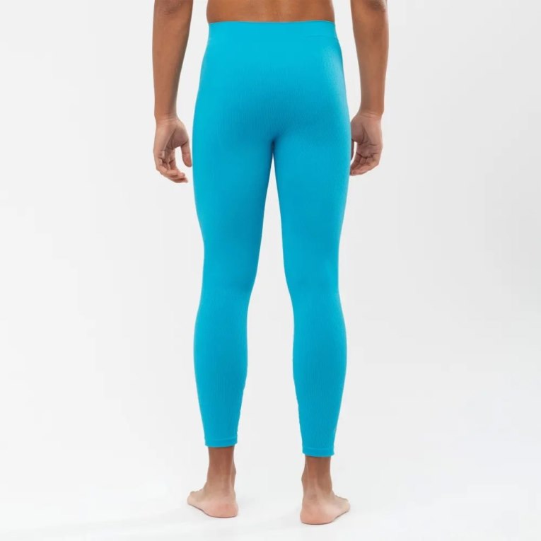 Salomon Essential Seamless Men's Running Tights Turquoise | 930-NSMAFK