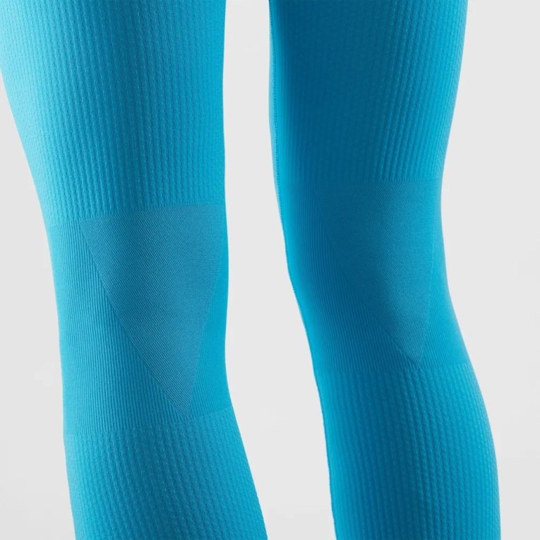 Salomon Essential Seamless Men's Running Tights Turquoise | 930-NSMAFK