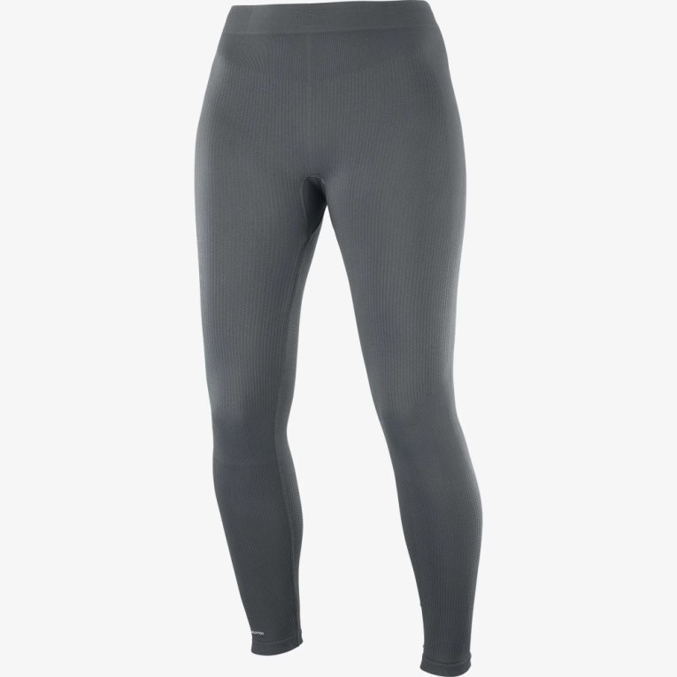 Salomon Essential Seamless Women's Running Tights Dark Grey | 604-GZHKVW