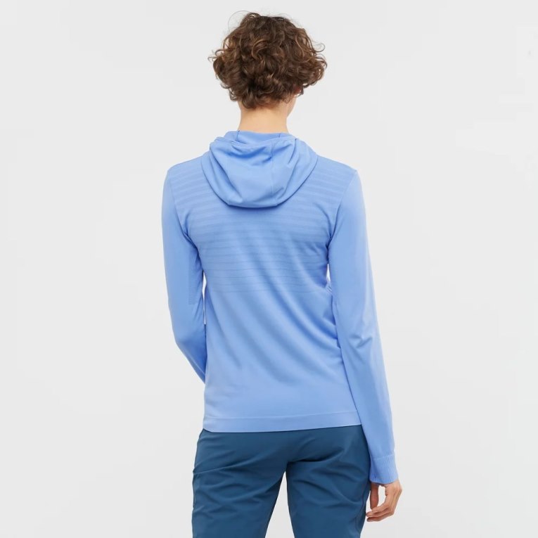 Salomon Essential Seamless Women's Sweatshirt Light Blue | 480-CXVMOU