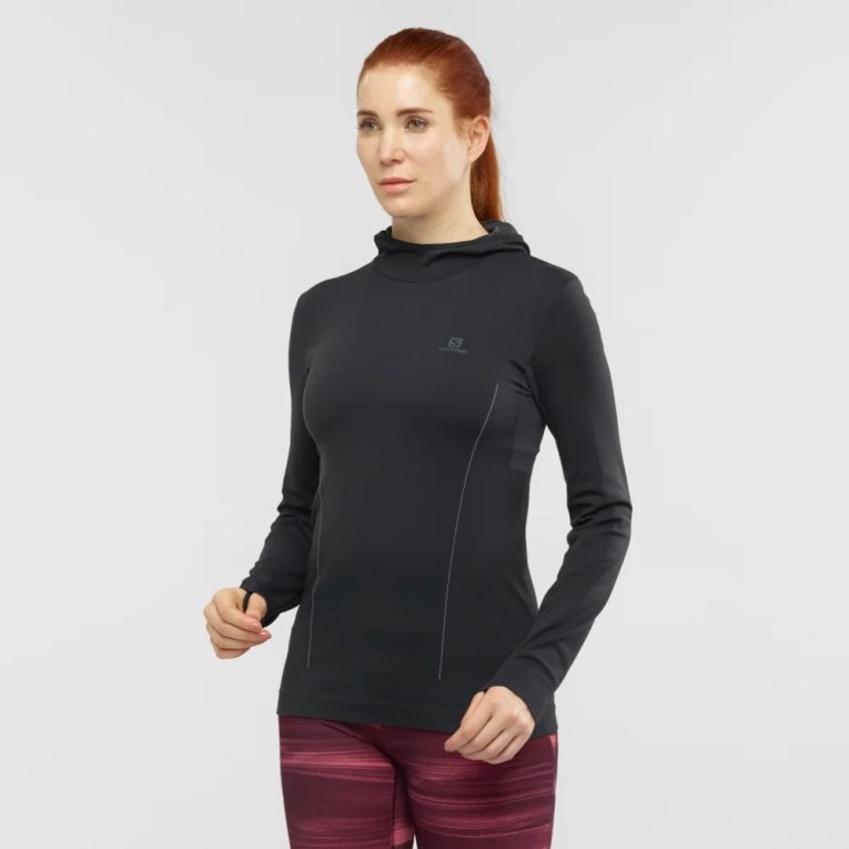 Salomon Essential Seamless Women\'s Sweatshirt Black | 865-YMWSNB