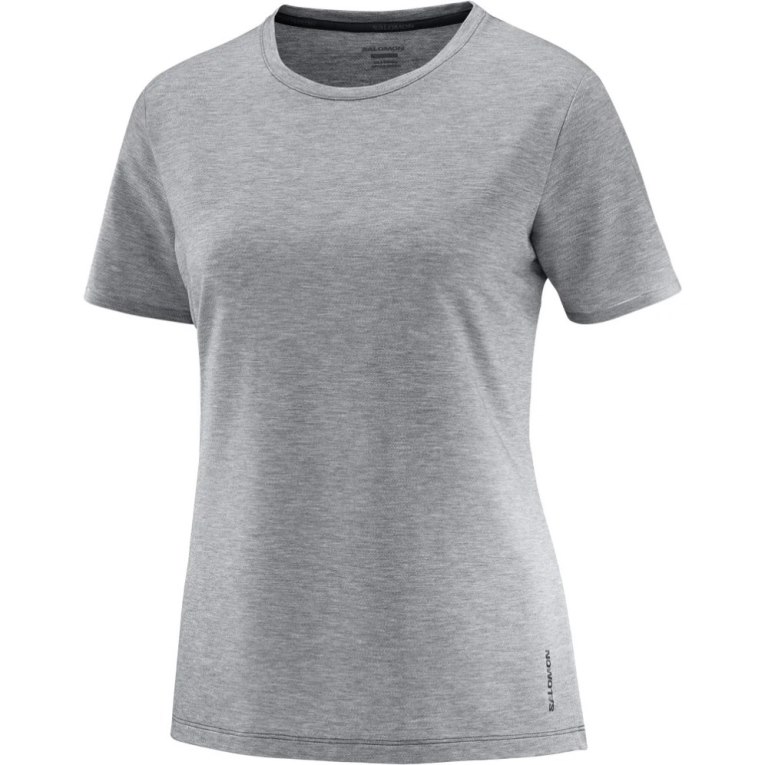 Salomon Essential Tencel Short Sleeve Women's T-Shirts Grey | 728-DCXWPL