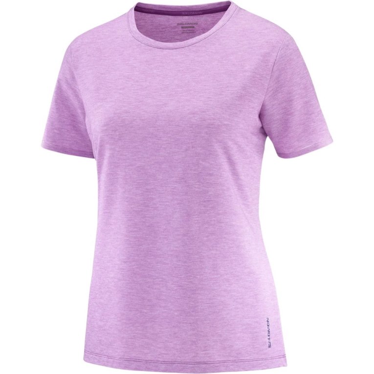 Salomon Essential Tencel Short Sleeve Women's T-Shirts Lavender | 938-LURWEA