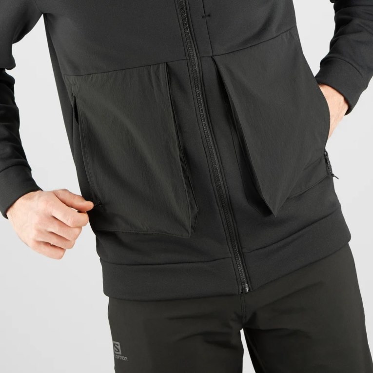 Salomon Essential Warm Fleece Men's Jackets Black | 854-MUAYGH