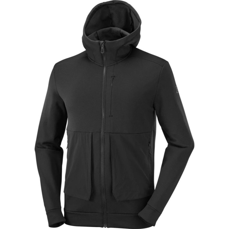 Salomon Essential Warm Fleece Men's Jackets Black | 854-MUAYGH