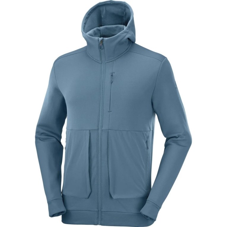 Salomon Essential Warm Fleece Men's Jackets Blue | 865-BFHPMR