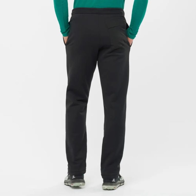 Salomon Essential Warm Fleece Men's Sport Pants Black | 485-ELNGSK