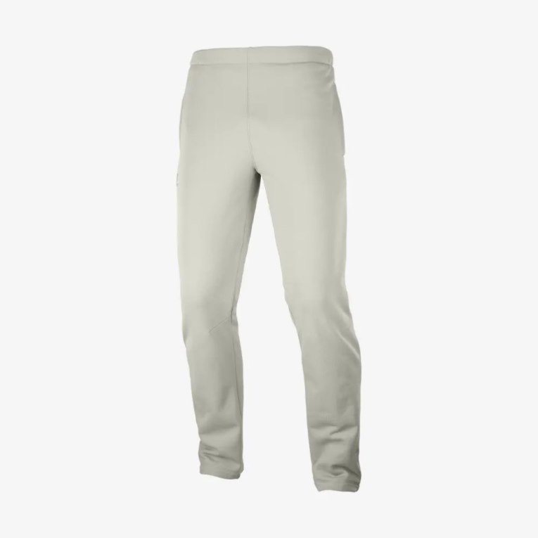 Salomon Essential Warm Fleece Men's Sport Pants Light Grey | 517-NJRIPF