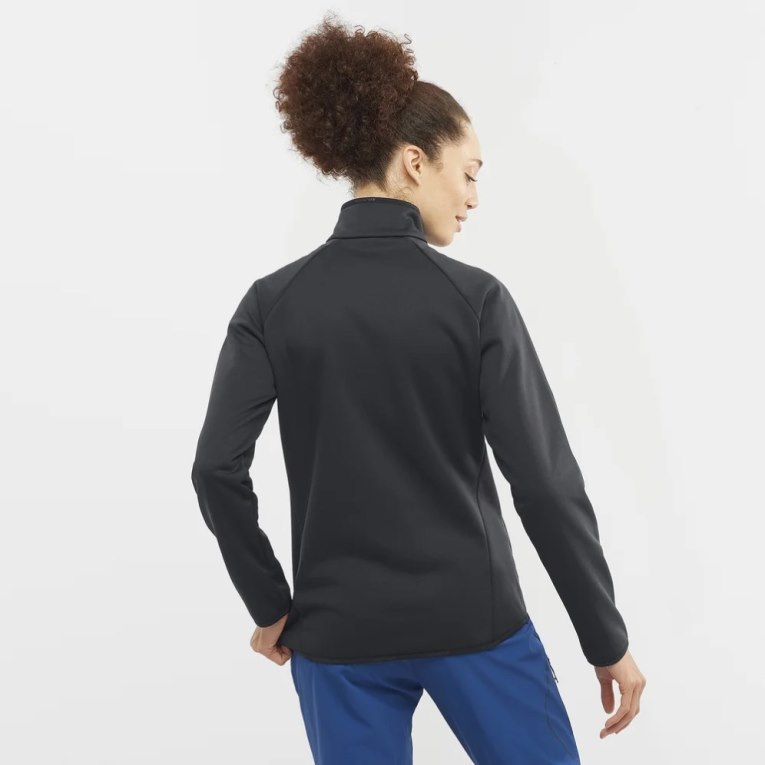 Salomon Essential Warm Full Zip Women's Jackets Black | 107-JIFNWL