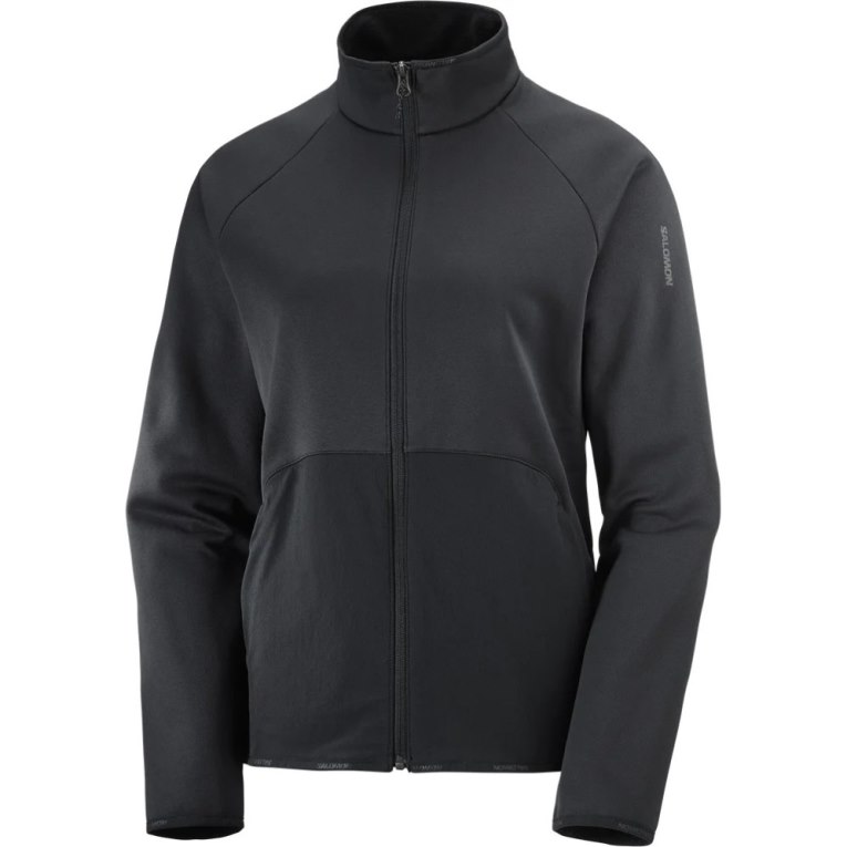 Salomon Essential Warm Full Zip Women's Jackets Black | 107-JIFNWL