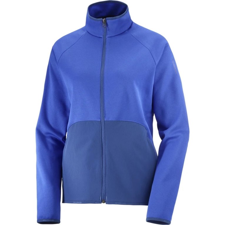 Salomon Essential Warm Full Zip Women's Jackets Blue | 285-CHESPO