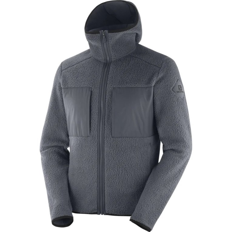 Salomon Essential Warm Teddy Men's Jackets Dark Grey | 543-TMDAVR