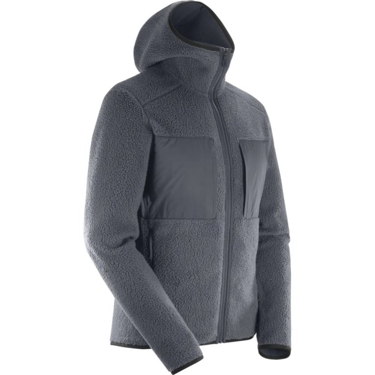 Salomon Essential Warm Teddy Men's Jackets Dark Grey | 543-TMDAVR