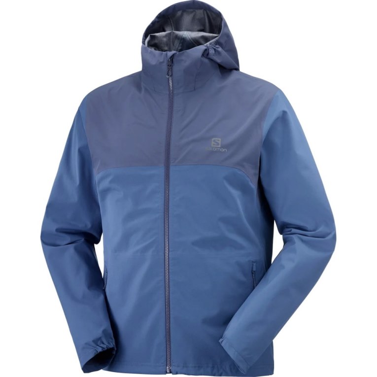 Salomon Essential Waterproof 2.5 L Men's Shell Jackets Navy | 853-PJADKE