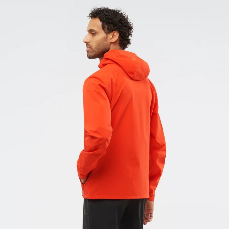 Salomon Essential Waterproof 2.5 L Men's Shell Jackets Orange | 972-PNJTAZ