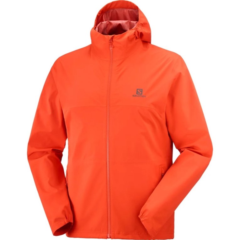 Salomon Essential Waterproof 2.5 L Men's Shell Jackets Orange | 972-PNJTAZ