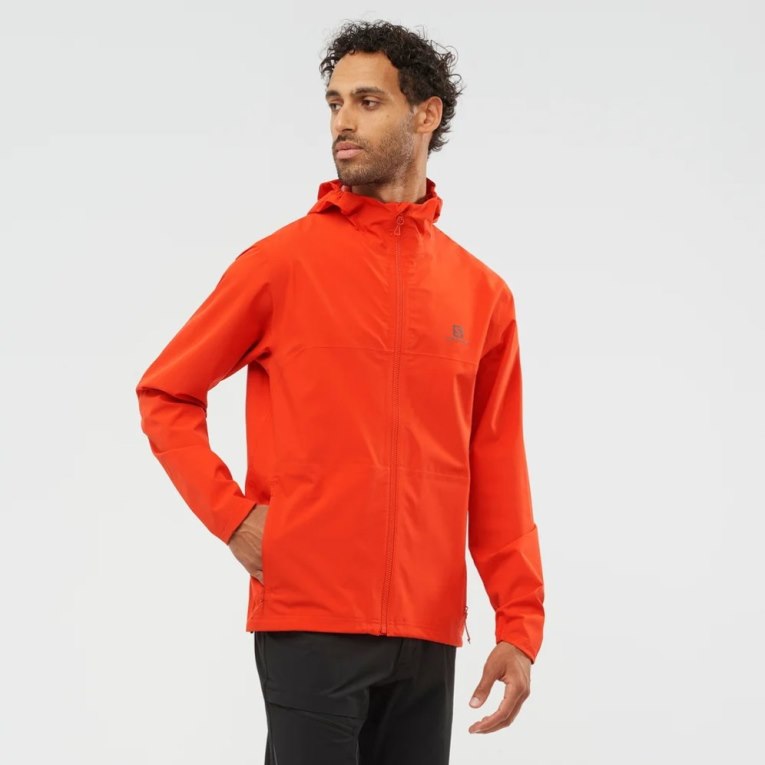 Salomon Essential Waterproof 2.5 L Men\'s Shell Jackets Orange | 972-PNJTAZ