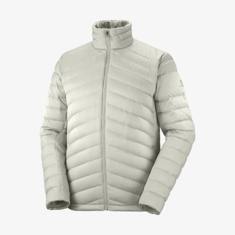 Salomon Essential Xwarm Down Men's Insulated Jackets Light Grey | 150-ZRNHFT