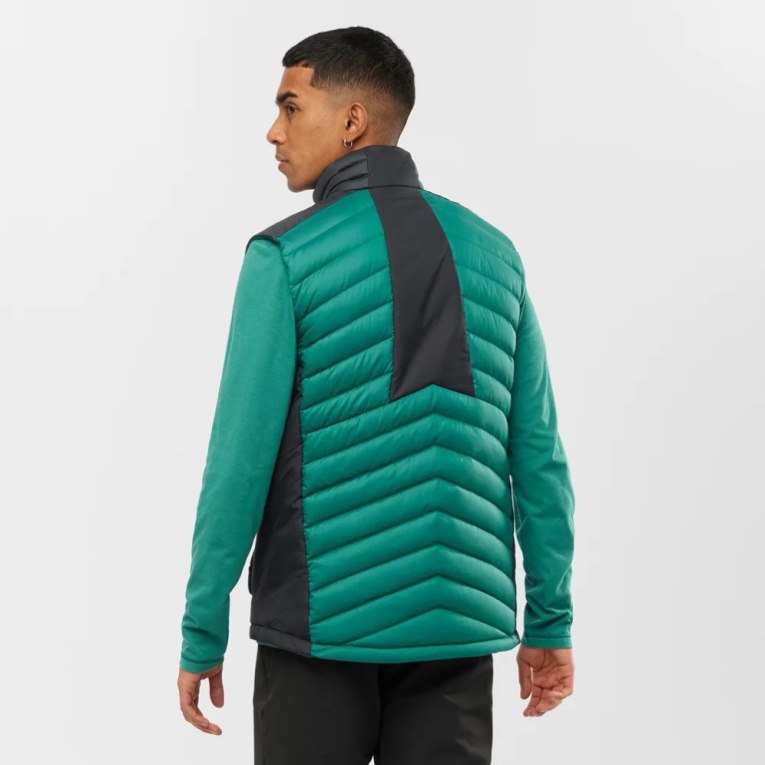 Salomon Essential Xwarm Down Men's Insulated Vests Green | 489-NZEOCP