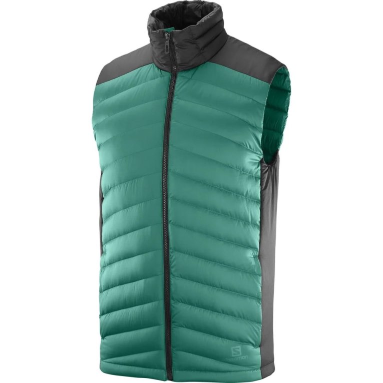 Salomon Essential Xwarm Down Men's Insulated Vests Green | 489-NZEOCP