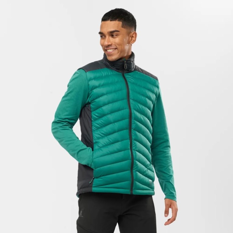 Salomon Essential Xwarm Down Men\'s Insulated Vests Green | 489-NZEOCP