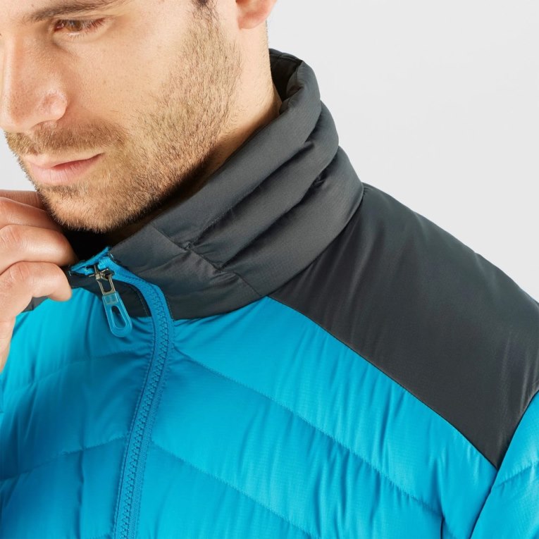 Salomon Essential Xwarm Down Men's Insulated Jackets Turquoise | 890-FRSUAT