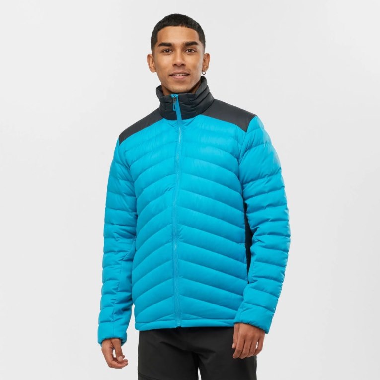 Salomon Essential Xwarm Down Men\'s Insulated Jackets Turquoise | 890-FRSUAT