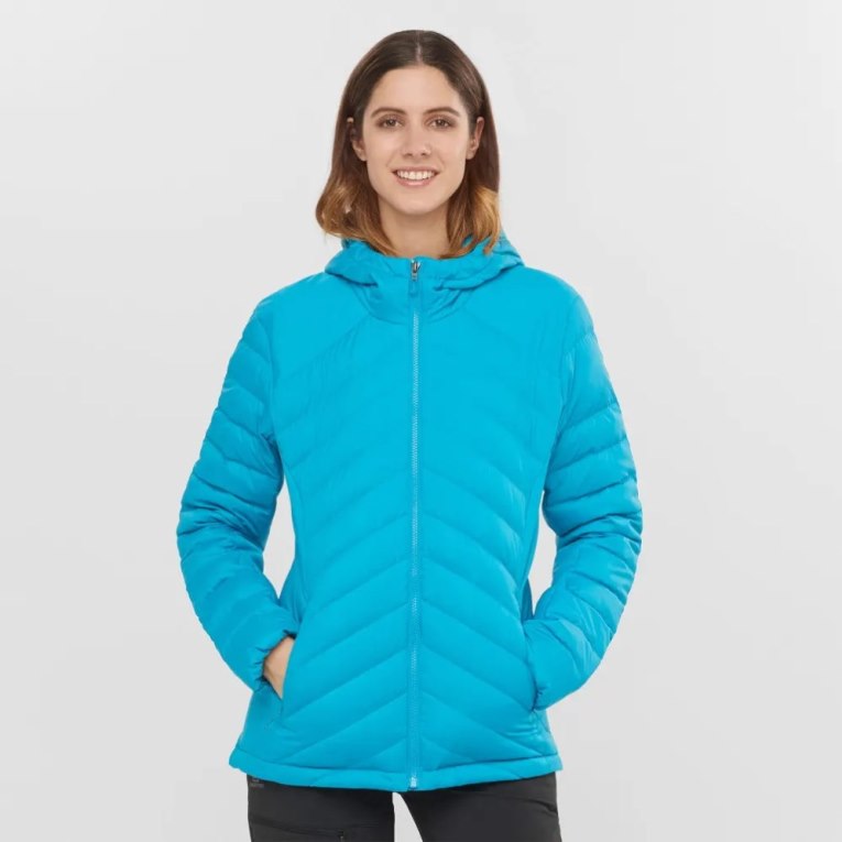 Salomon Essential Xwarm Down Women\'s Insulated Jackets Turquoise | 153-CTSPOK