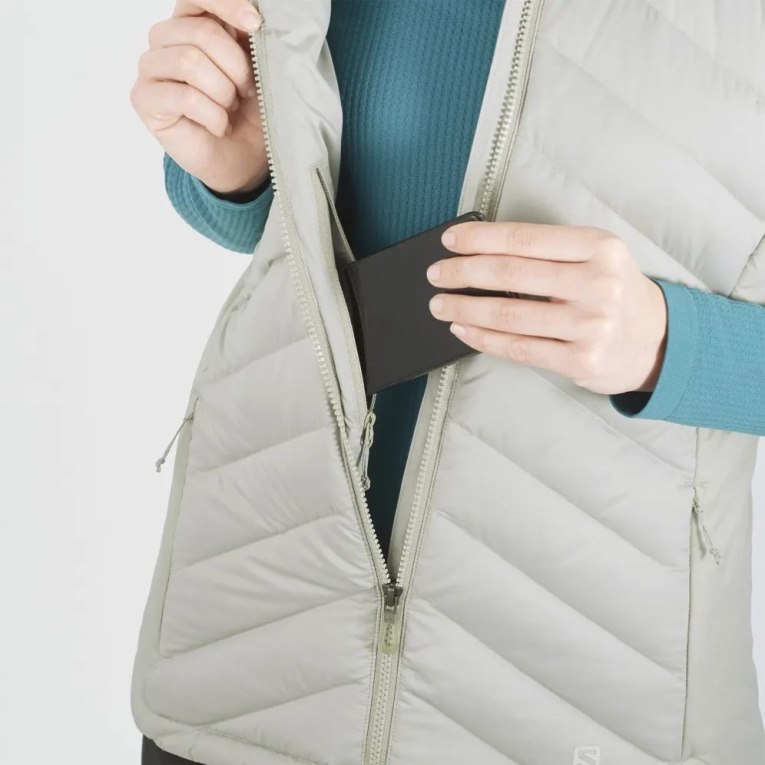 Salomon Essential Xwarm Down Women's Vest Light Grey | 634-CVWKNX